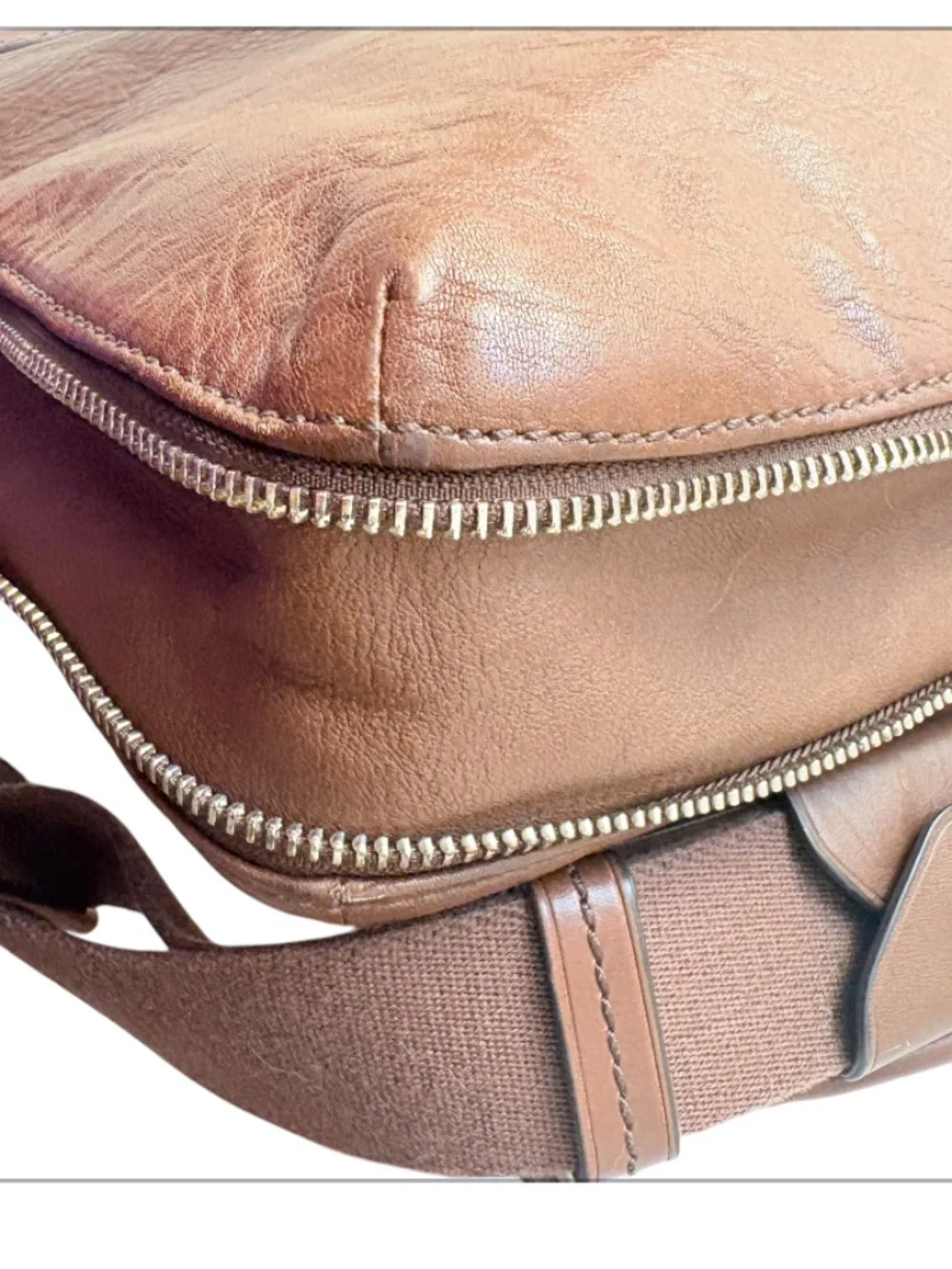 TUMI brown leather expandable briefcase bag